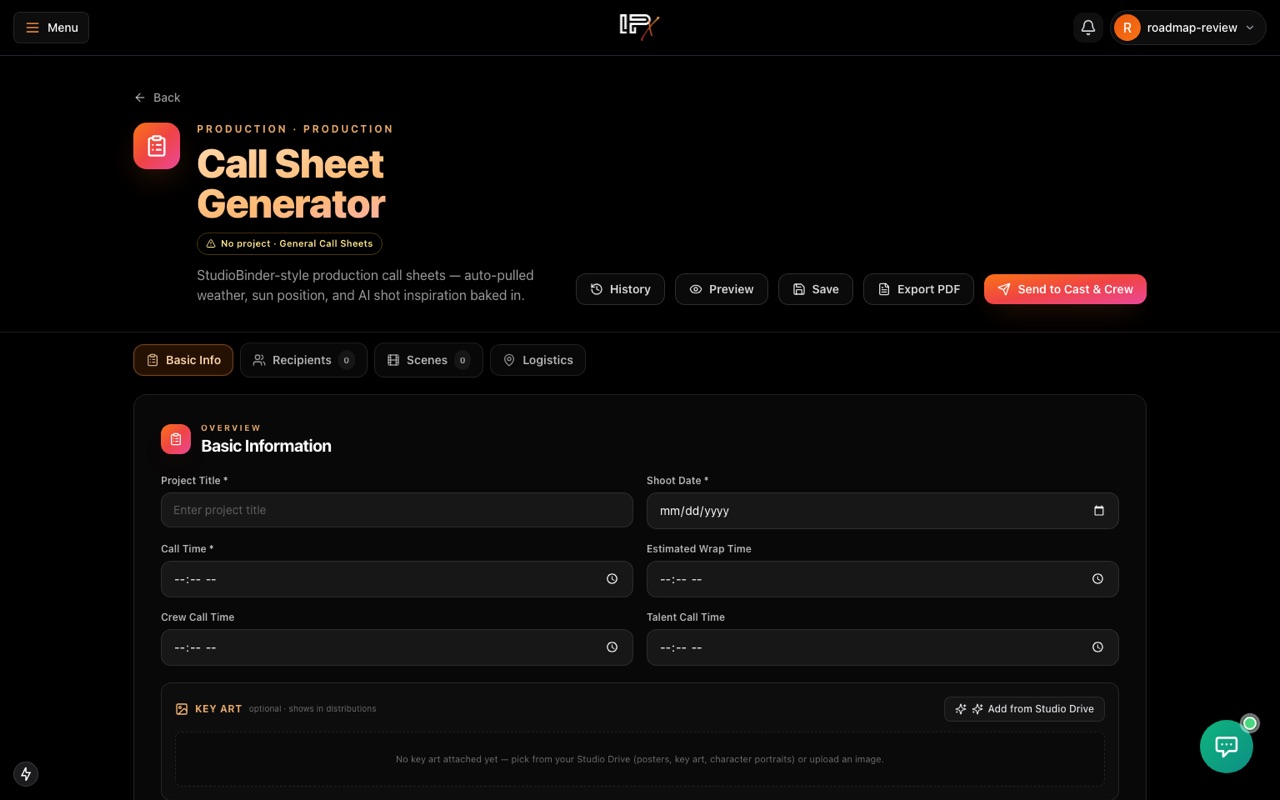 Call sheets in your pocket